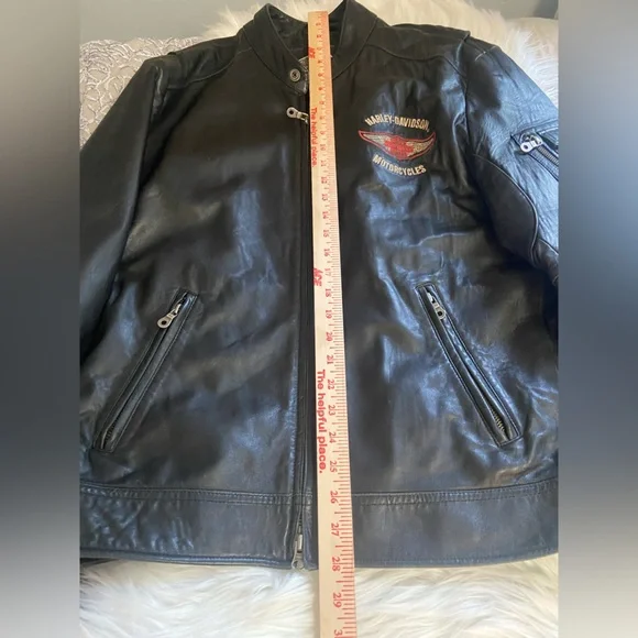 Harley-Davidson Sz L Men’s Black Leather Winged Jacket - Picture 10 of 15